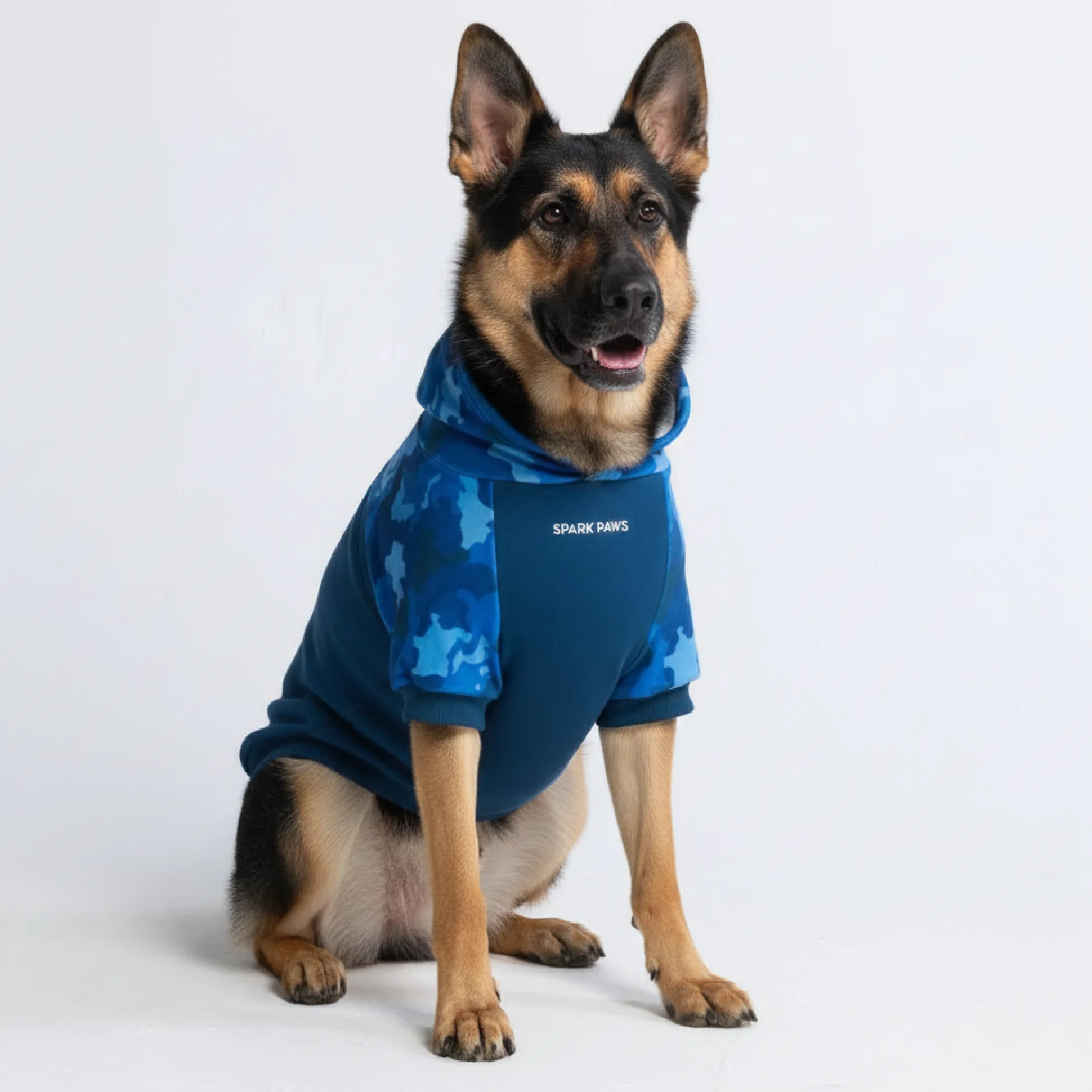 Blue Camo Dog Hoodie