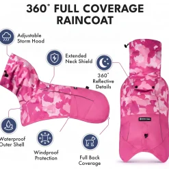 Breatheshield™ Dog Raincoat - Camo Pink