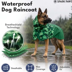 Breatheshield™ Dog Raincoat - Camo Green