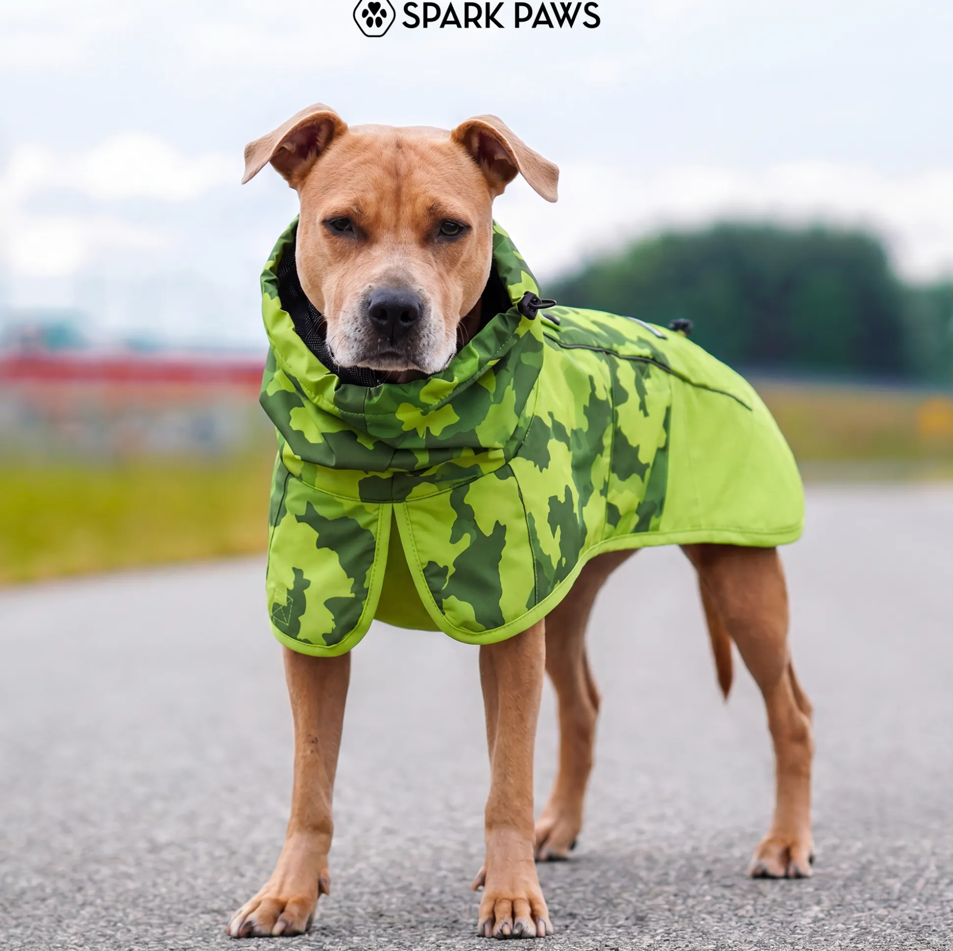 Breatheshield™ Dog Raincoat - Camo Lime