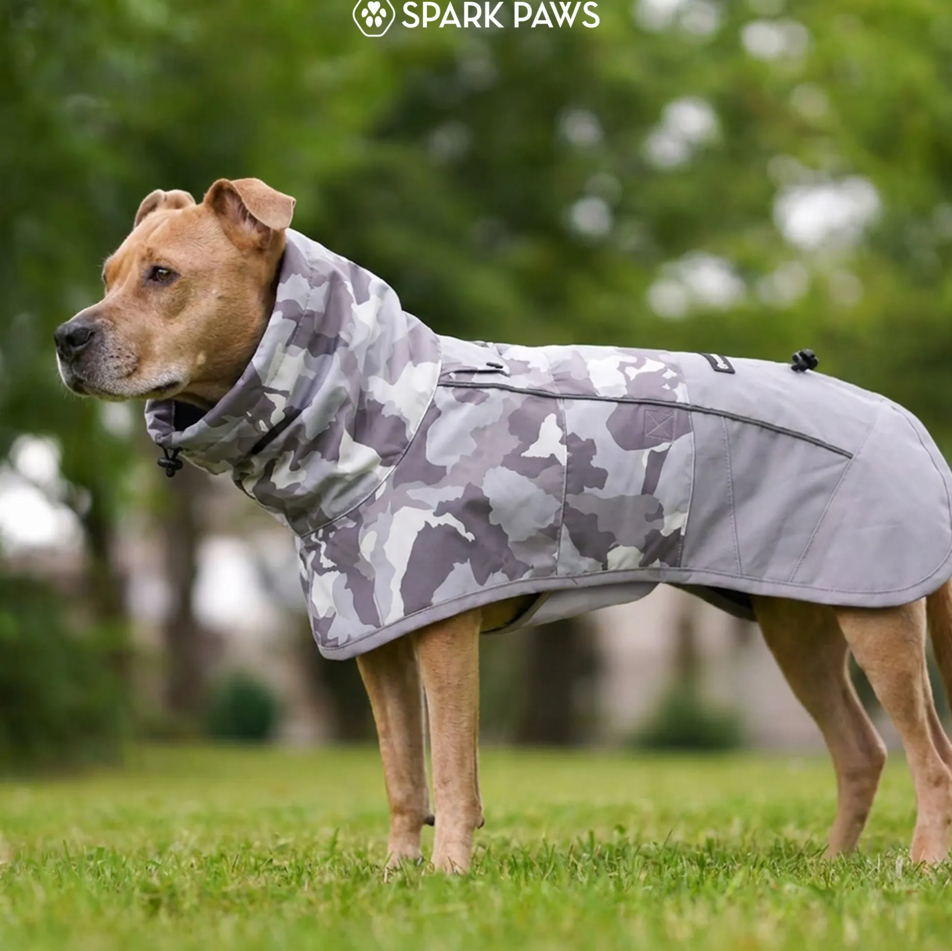 Breatheshield™ Dog Raincoat - Camo Grey