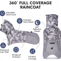 Breatheshield™ Dog Raincoat - Camo Grey