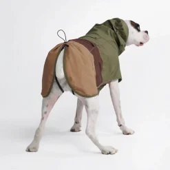 Breatheshield™ Dog Raincoat - Green Brown Tan