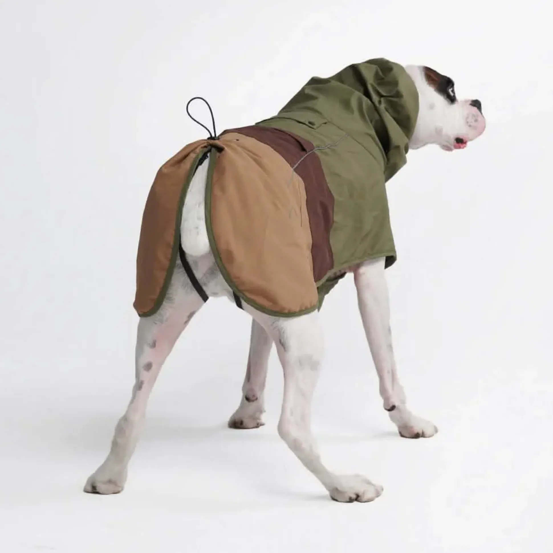 Breatheshield™ Dog Raincoat - Green Brown Tan