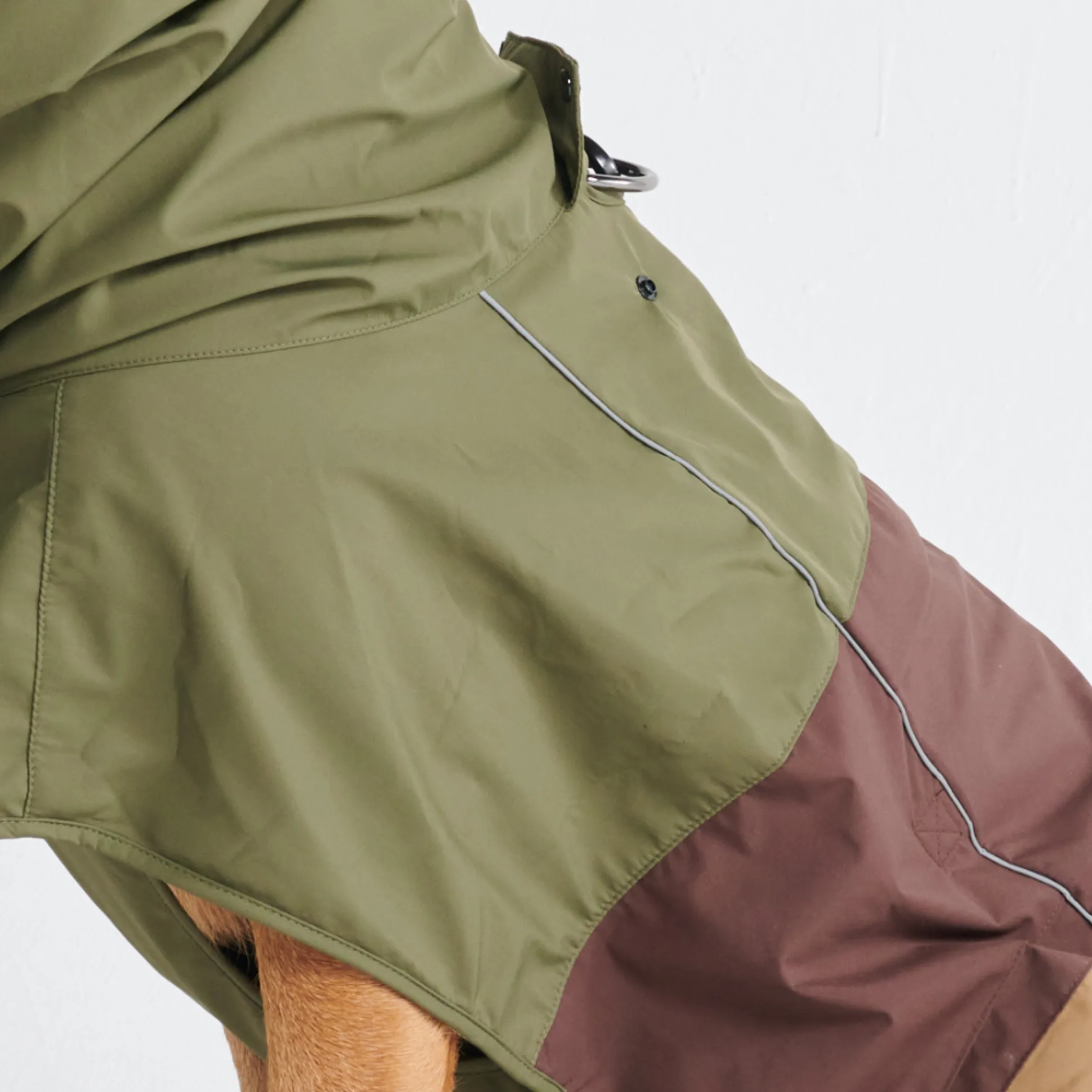 Breatheshield™ Dog Raincoat - Green Brown Tan
