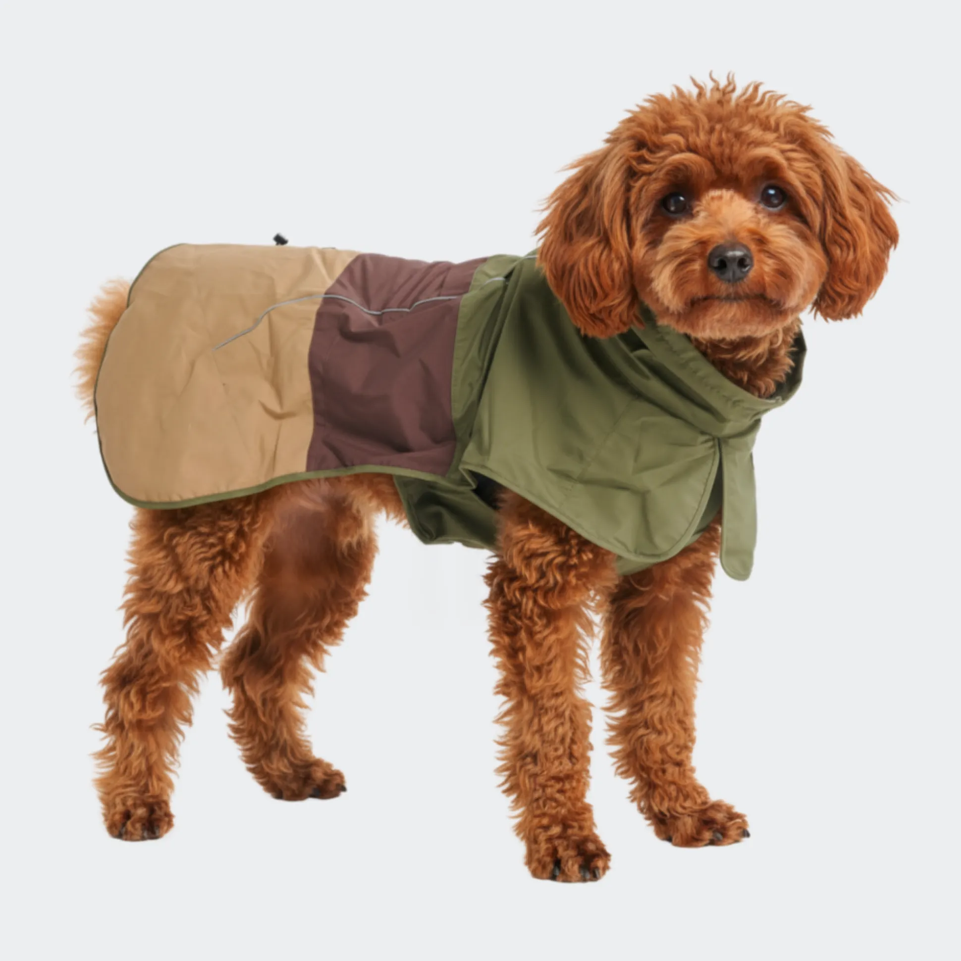 Breatheshield™ Dog Raincoat - Green Brown Tan