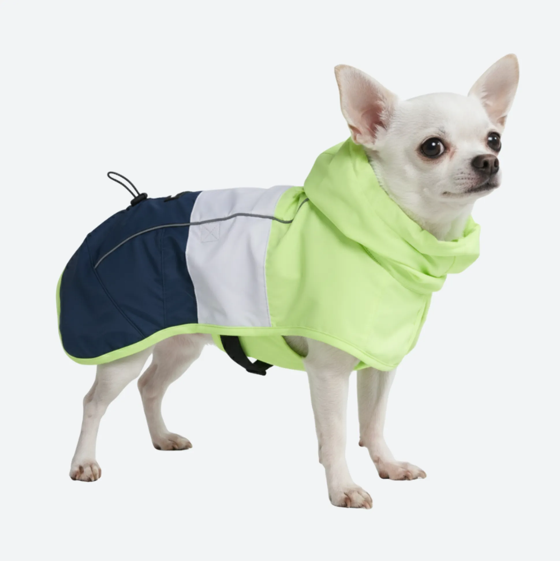 Breatheshield™ Dog Raincoat - Lime White Navy
