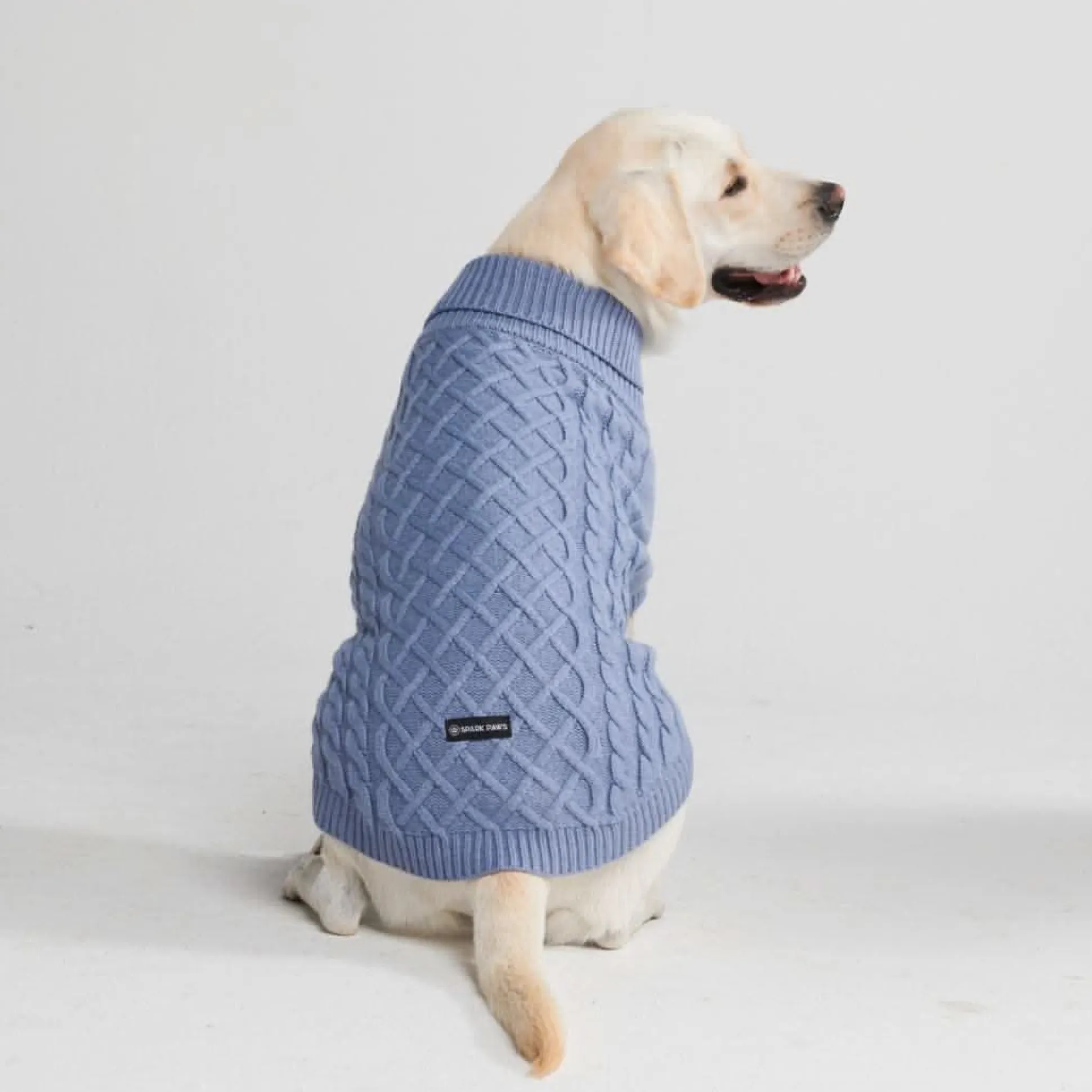 Cable Knit Dog Sweater - Blue