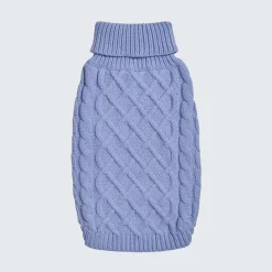 Cable Knit Dog Sweater - Blue