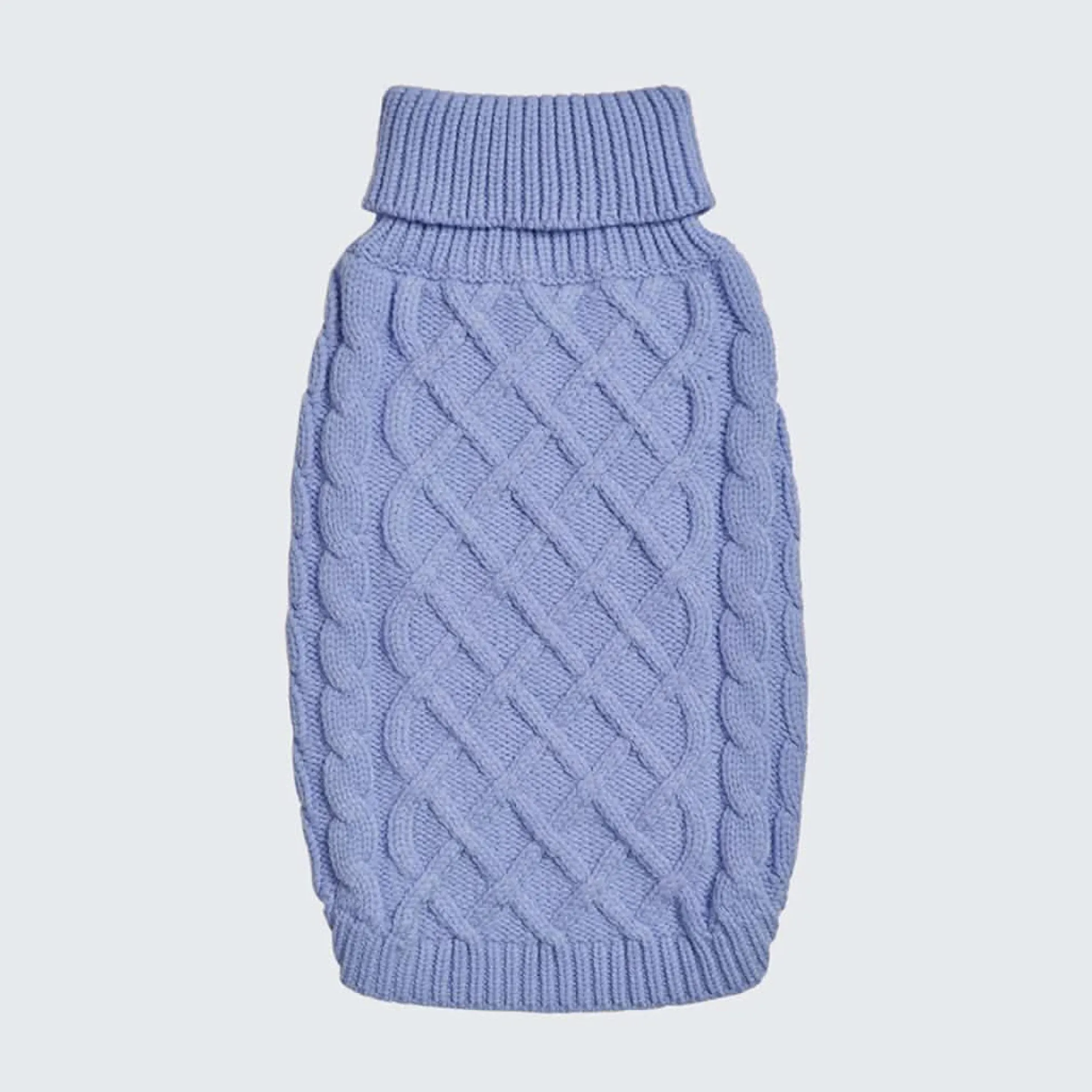 Cable Knit Dog Sweater - Blue