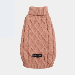 Cable Knit Dog Sweater - Brown