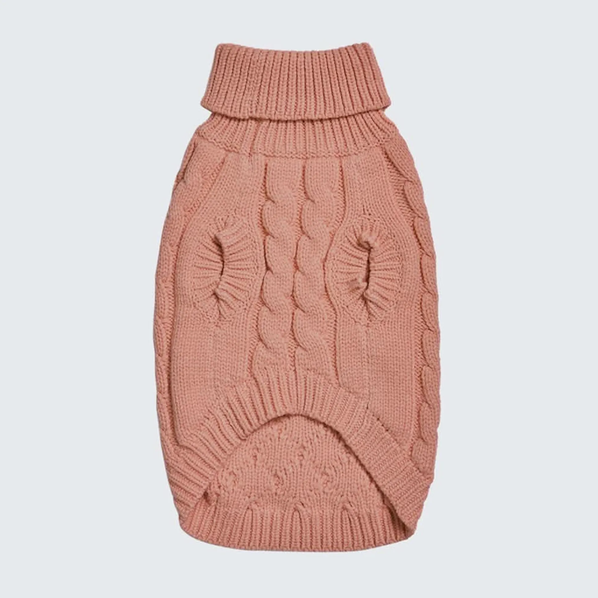 Cable Knit Dog Sweater - Brown