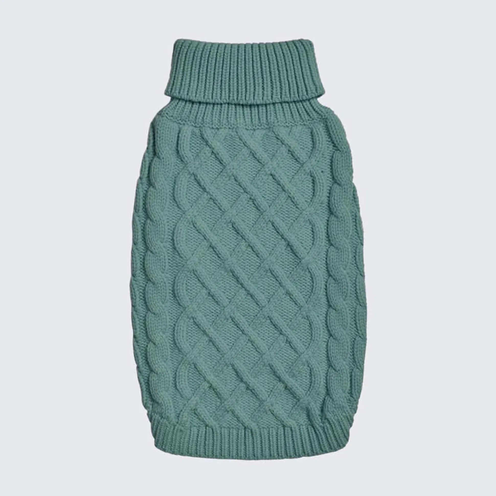 Cable Knit Dog Sweater - Pine Green
