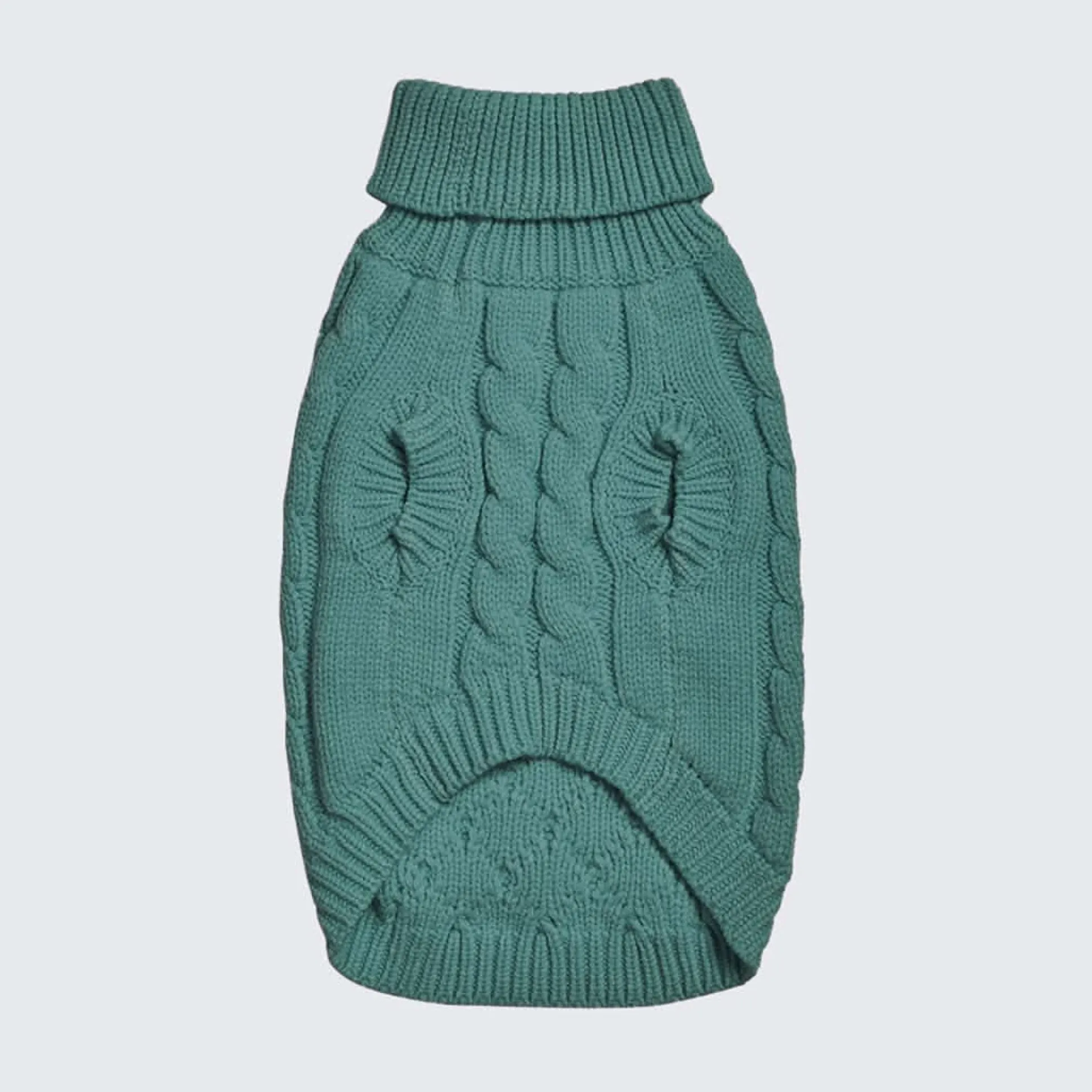 Cable Knit Dog Sweater - Pine Green