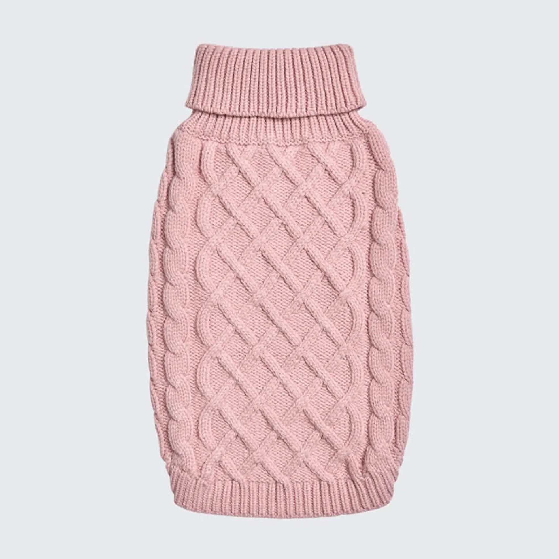 Cable Knit Dog Sweater - Pink