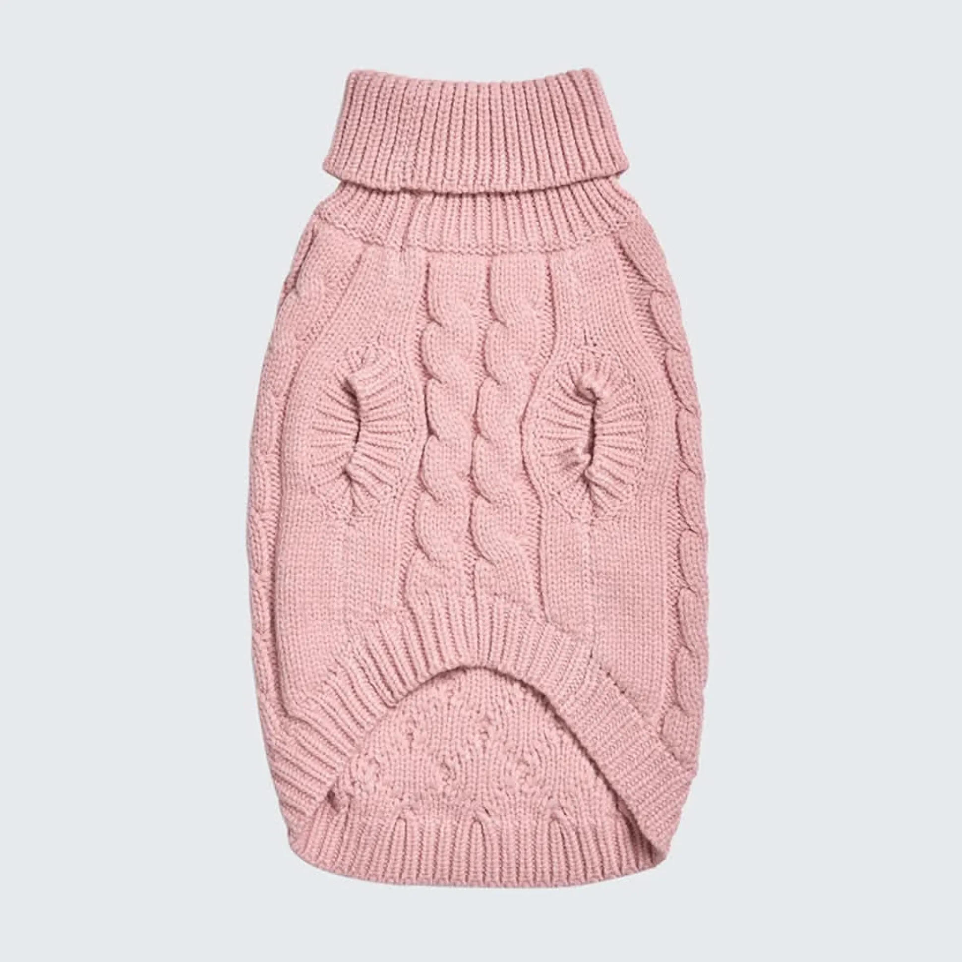 Cable Knit Dog Sweater - Pink