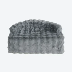 Calming Fluffy Couch Cover Dog Bed - Grey