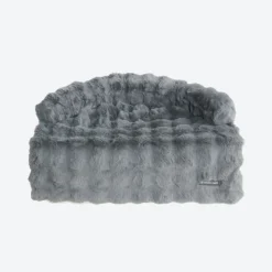 Calming Fluffy Couch Cover Dog Bed - Grey