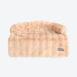 Calming Fluffy Couch Cover Dog Bed - Beige