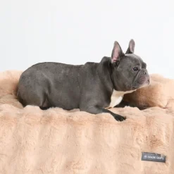 Calming Fluffy Couch Cover Dog Bed - Beige