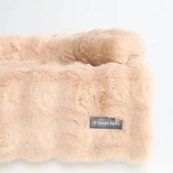 Calming Fluffy Couch Cover Dog Bed - Beige