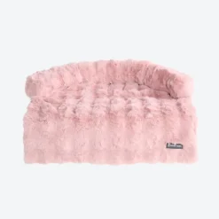 Calming Fluffy Couch Cover Dog Bed - Pink