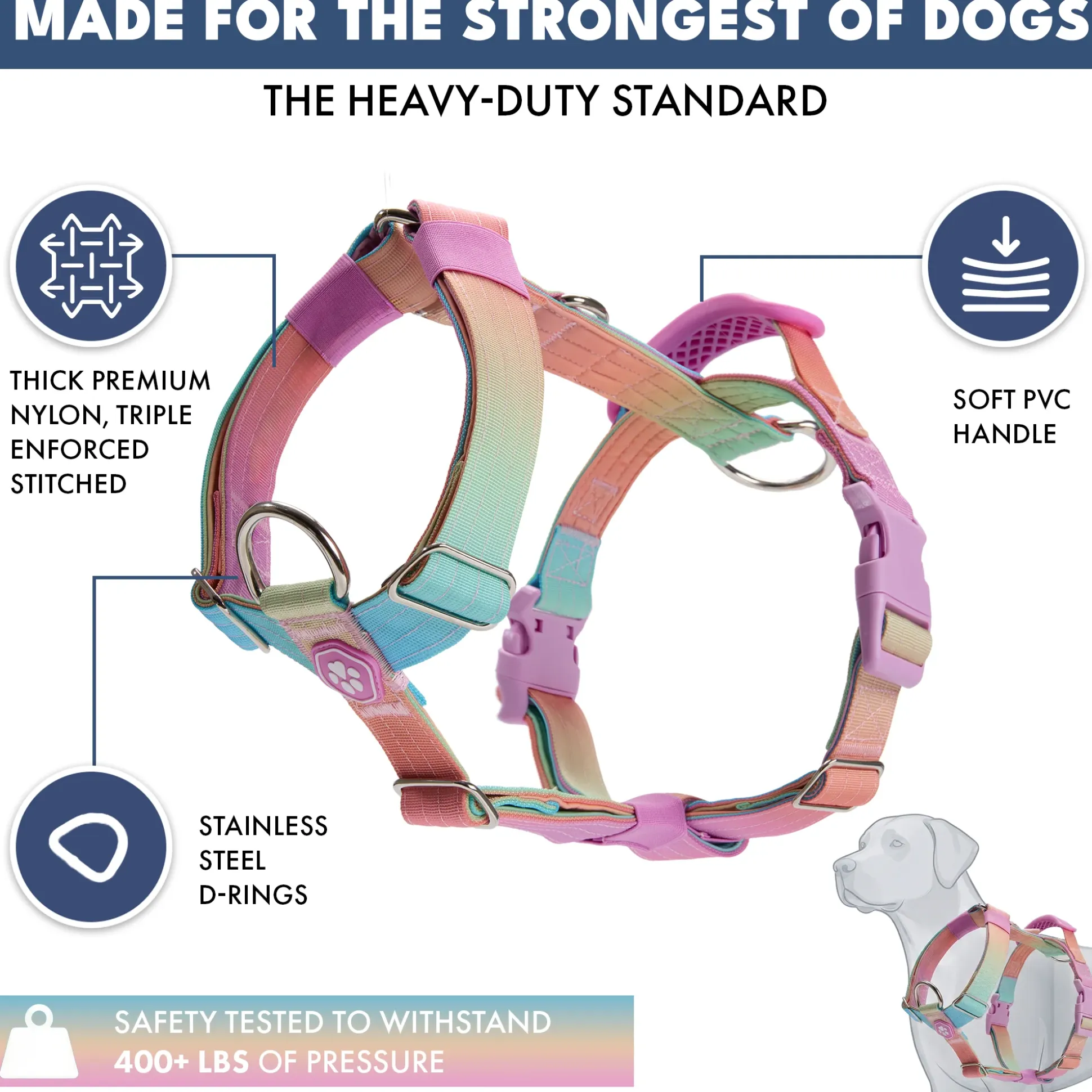 Comfort Control No-Pull Dog Harness - Pastel Icing