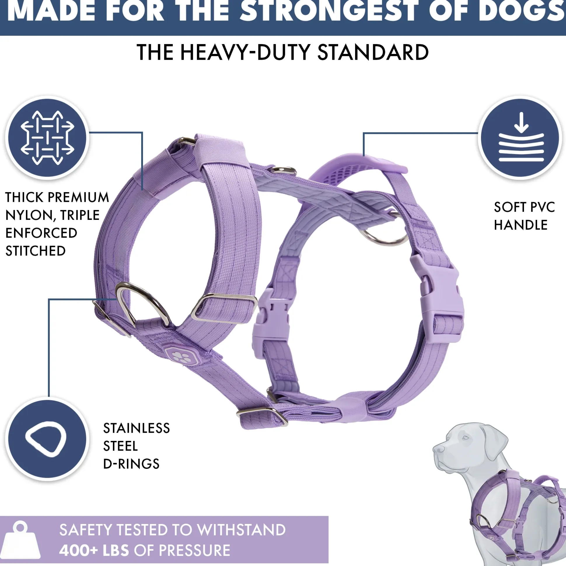 Comfort Control™ No-Pull Dog Harness - Lilac
