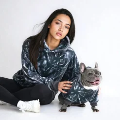 Concrete Wood Dog Hoodie - Asphalt
