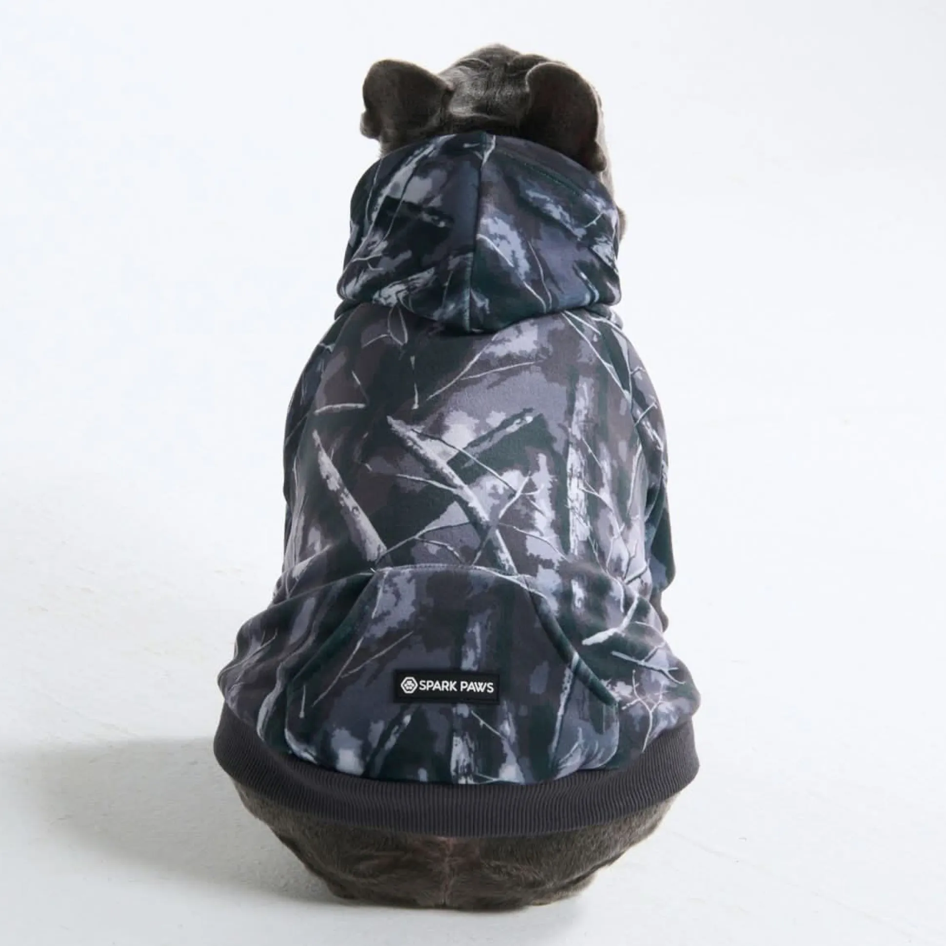 Concrete Wood Dog Hoodie - Asphalt