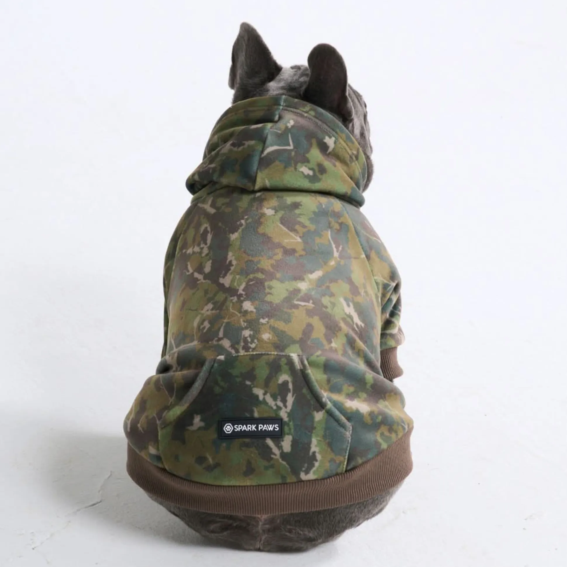 Concrete Wood Dog Hoodie - Moss