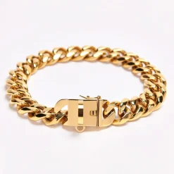 Cuban Link Chain Dog Collar - Gold