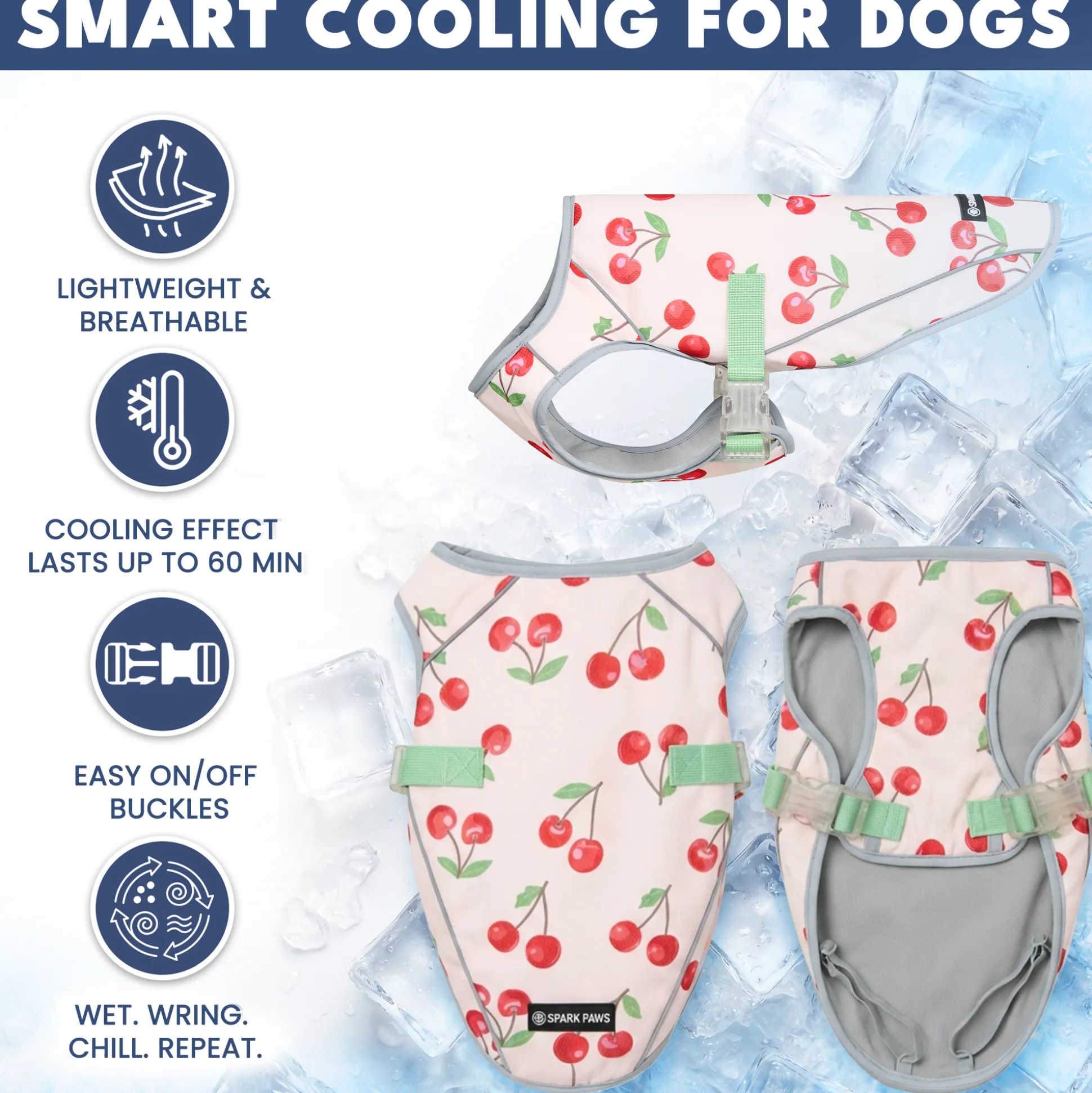 Dog Cooling Vest - Cherries