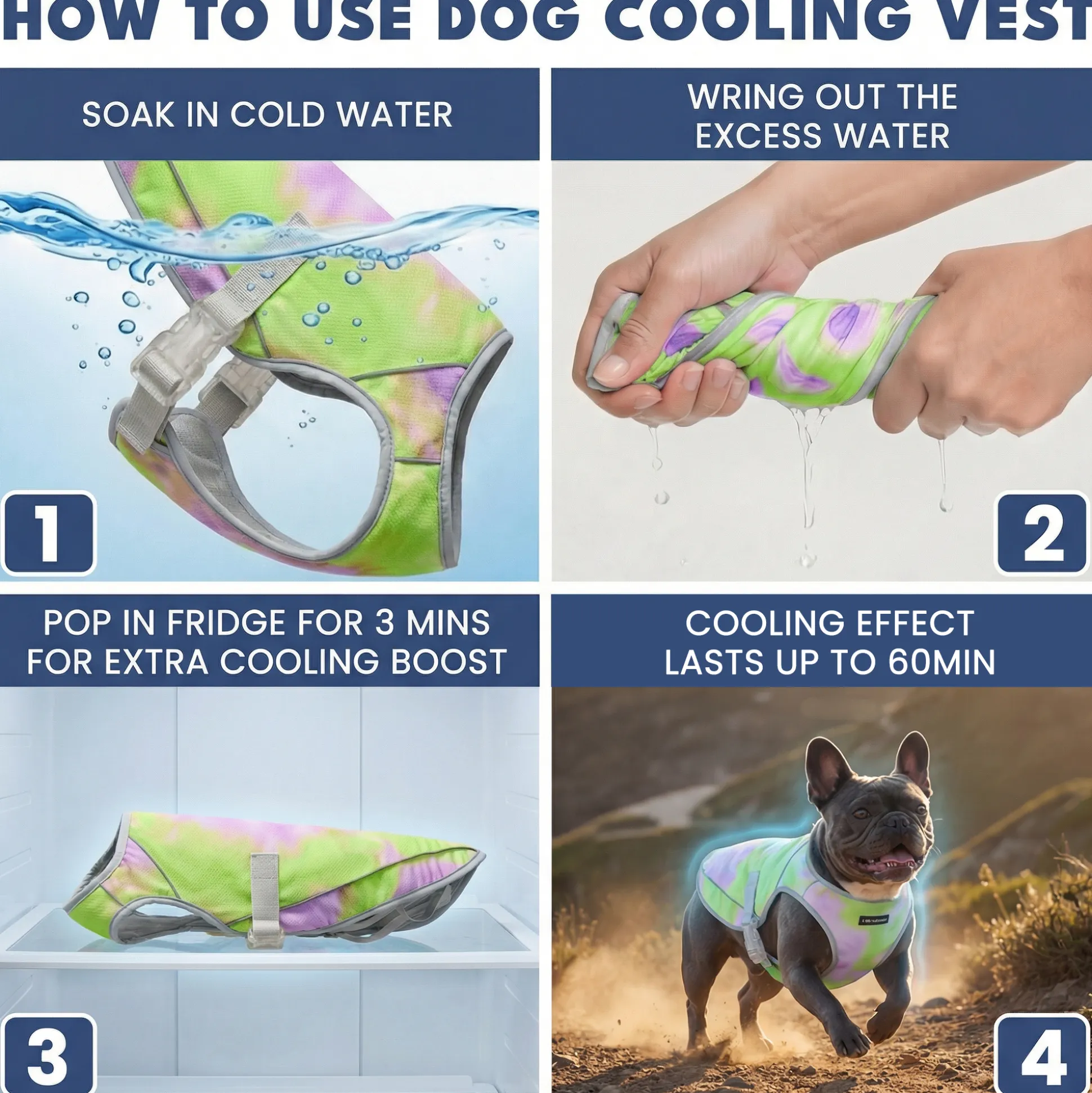 Dog Cooling Vest - Neon Purple