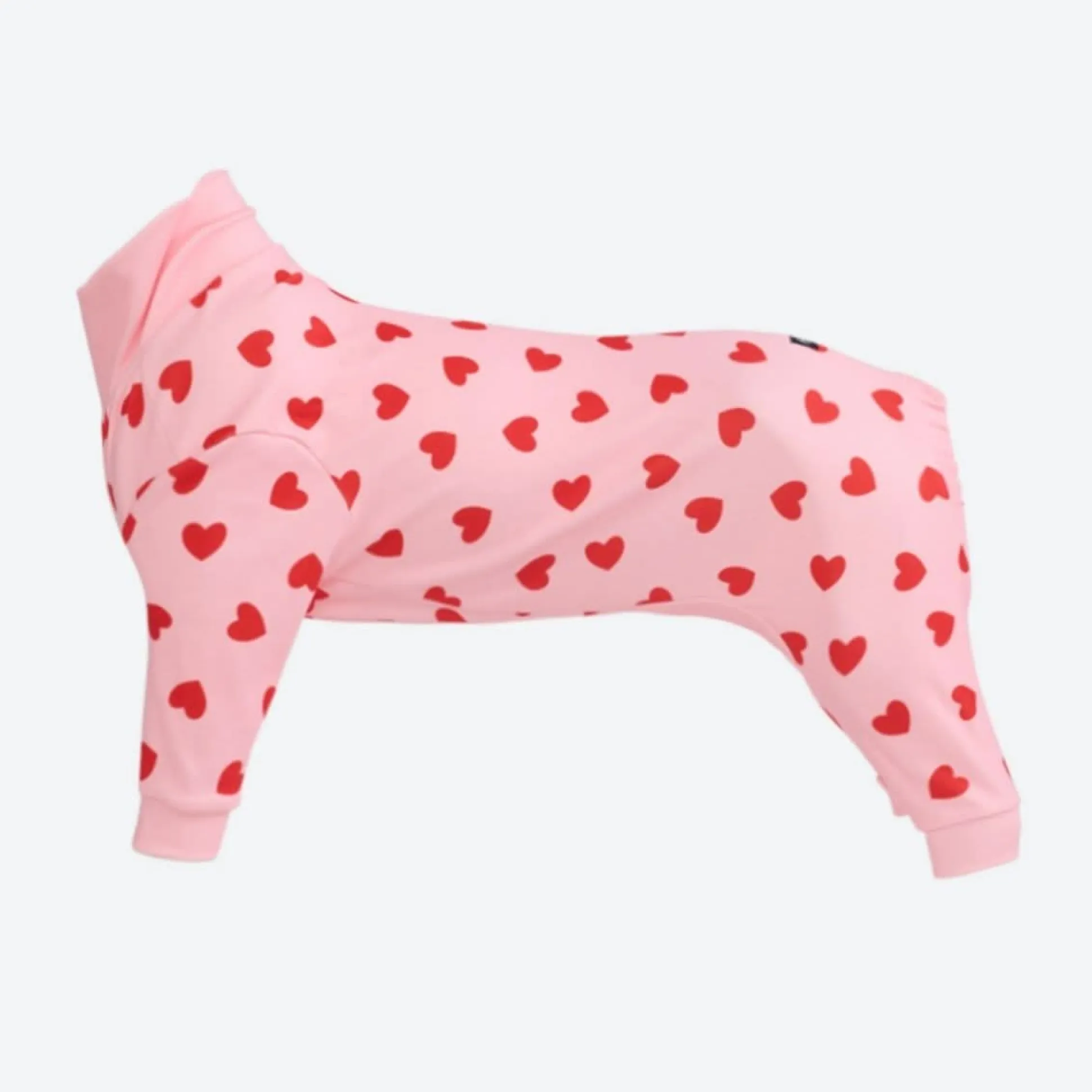 Dog Pajama - Pink Hearts