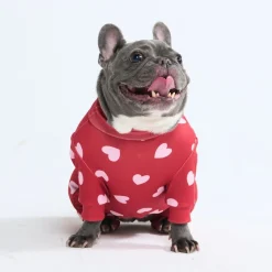 Dog Pajama - Red Hearts