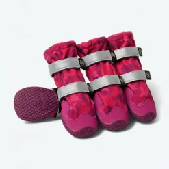 Dog Rainboots, Waterproof Dog Shoes - Fuchsia Camo