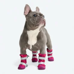 Dog Rainboots, Waterproof Dog Shoes - Fuchsia Camo