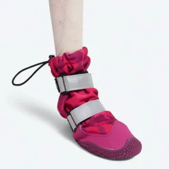 Dog Rainboots, Waterproof Dog Shoes - Fuchsia Camo
