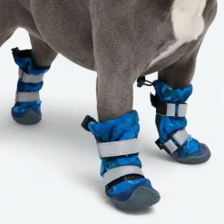 Dog Rainboots, Waterproof Dog Shoes - Blue Camo