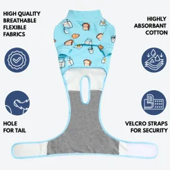 Dog Surgical Suit - Breakfast Blue