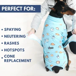 Dog Surgical Suit - Breakfast Blue