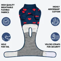 Dog Surgical Suit - Hearts