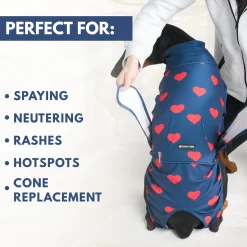 Dog Surgical Suit - Hearts