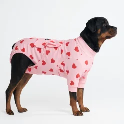 Dog Surgical Suit - Pink Hearts