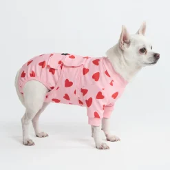 Dog Surgical Suit - Pink Hearts