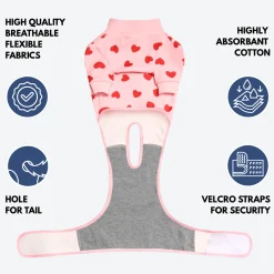 Dog Surgical Suit - Pink Hearts