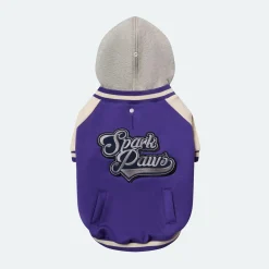 Dog Varsity Jacket - Purple