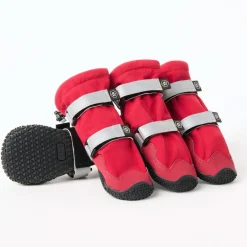 Flex Shell Waterproof Dog Boots - Red