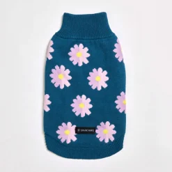 Flower Knit Dog Sweater
